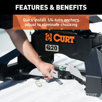 CURT Puck System 5th Wheel Legs, Select Nissan Titan XD, 8' Bed, 20K - 16026