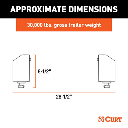 CURT Puck 5th Wheel Legs, Select Silverado, Sierra HD, 8' Bed, 30K, Teridium Grey - 16030