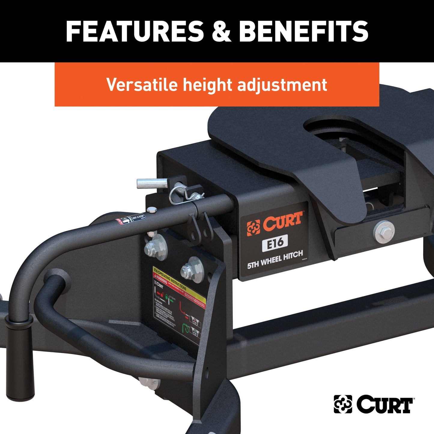 CURT E16 5th Wheel Hitch, Select Ram 2500, 3500, 8' Bed Puck System - 16041