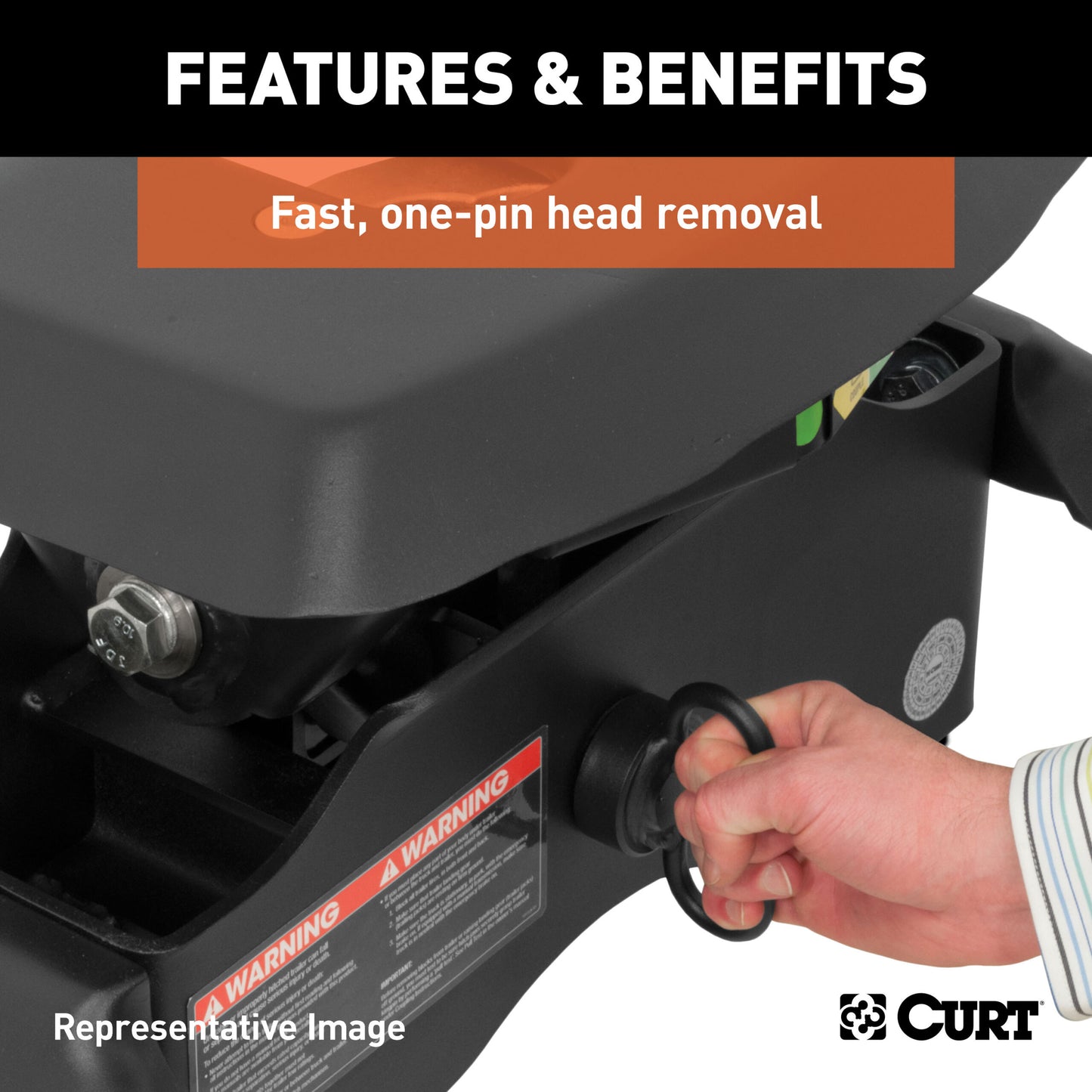 CURT A16 5th Wheel Hitch, Select Ram 2500, 3500, 8' Bed Puck System - 16043