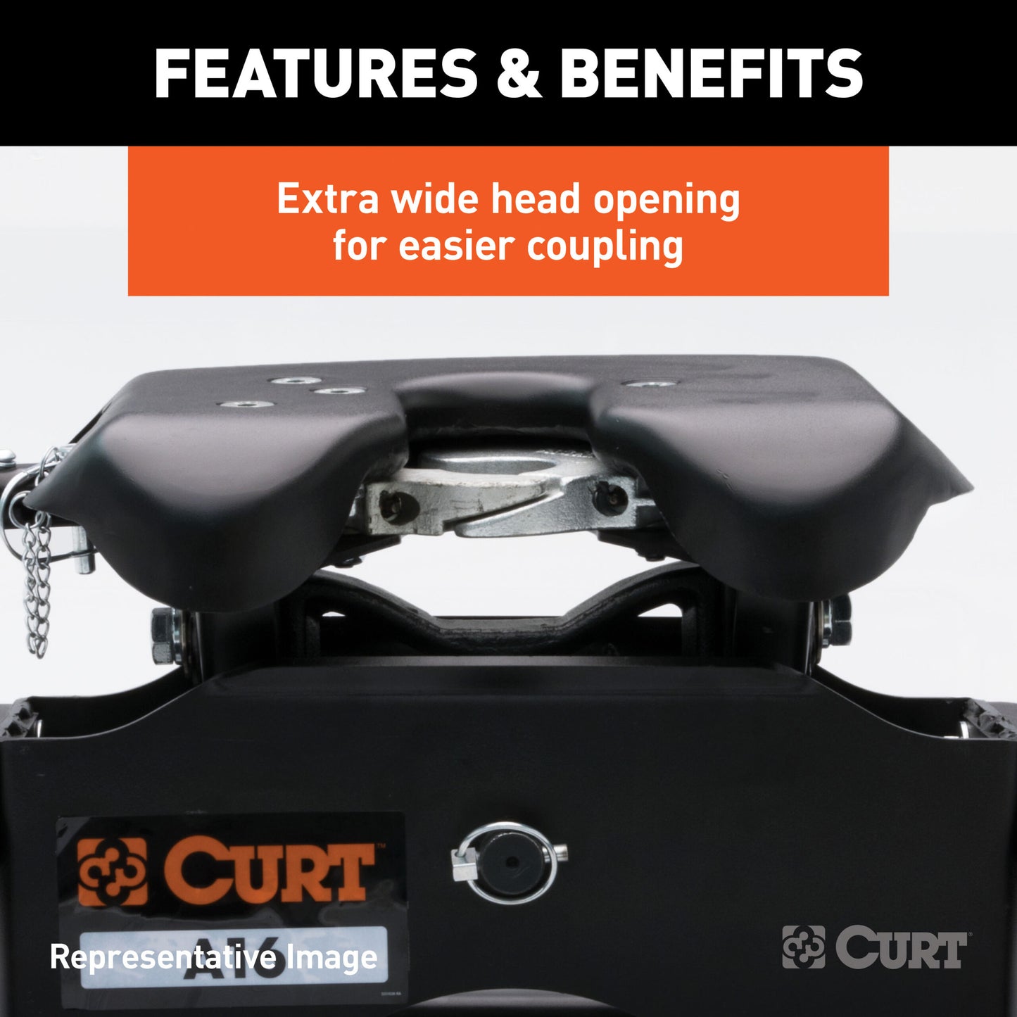 CURT A16 5th Wheel Hitch, Select Ram 2500, 3500, 8' Bed Puck System - 16043