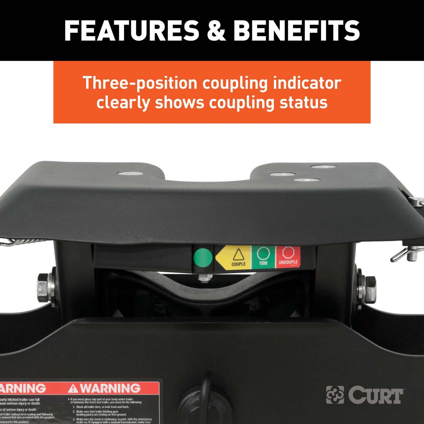 CURT A16 5th Wheel Hitch, Select Ram 2500, 3500, 8' Bed Puck System - 16043