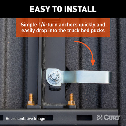 CURT Puck System 5th Wheel Rails, Select Chevy Silverado, GMC Sierra 2500 HD, 3500 HD - 16050