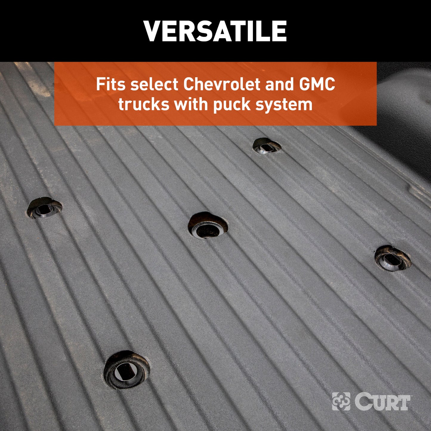CURT Puck System 5th Wheel Rails, Select Chevy Silverado, GMC Sierra 2500 HD, 3500 HD - 16050
