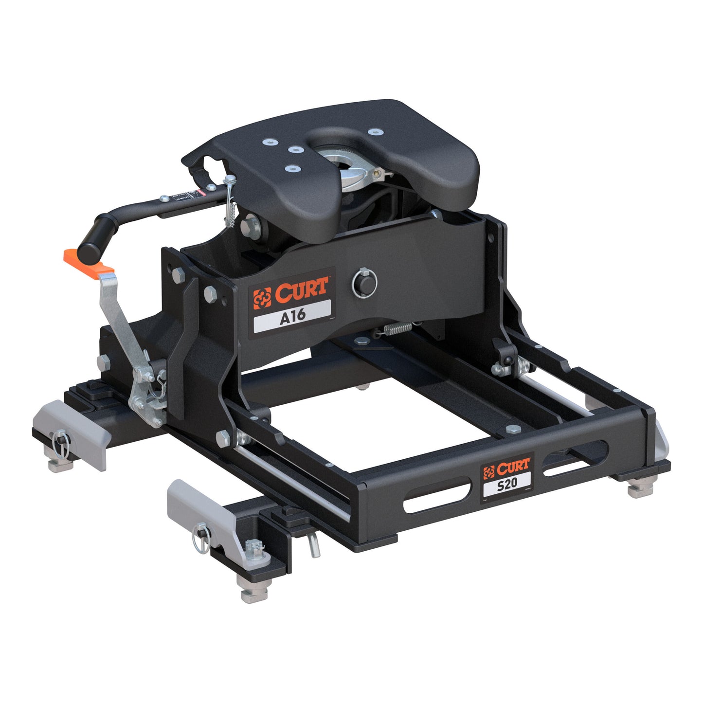 CURT A16 Sliding 5th Wheel Hitch, 16K, Select Silverado, Sierra, 6.5' Bed Puck System - 16054