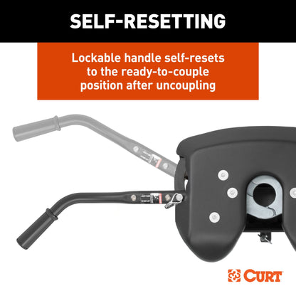 CURT A25 Sliding 5th Wheel Hitch, 25K, Select Ram 2500, 3500 Puck System - 16058