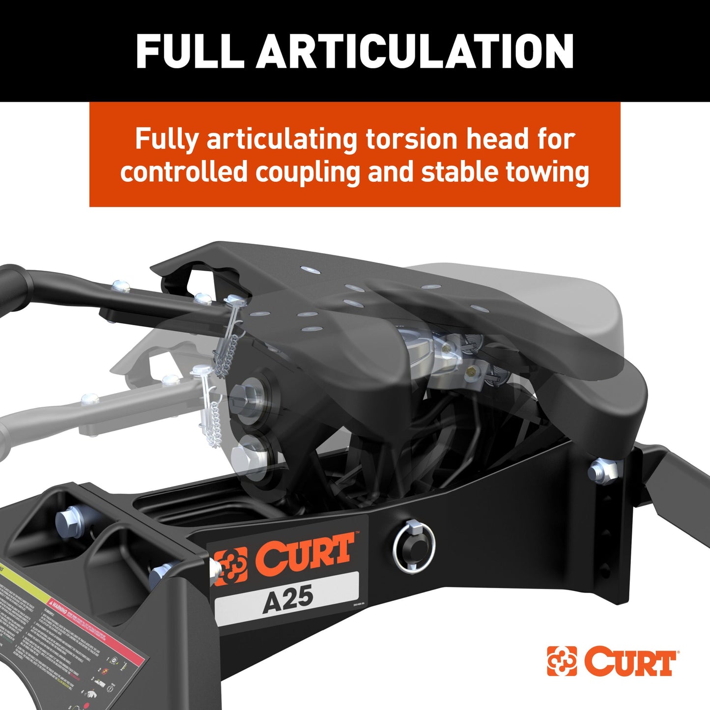 CURT A25 Sliding 5th Wheel Hitch, 25K, Select Ram 2500, 3500 Puck System - 16058