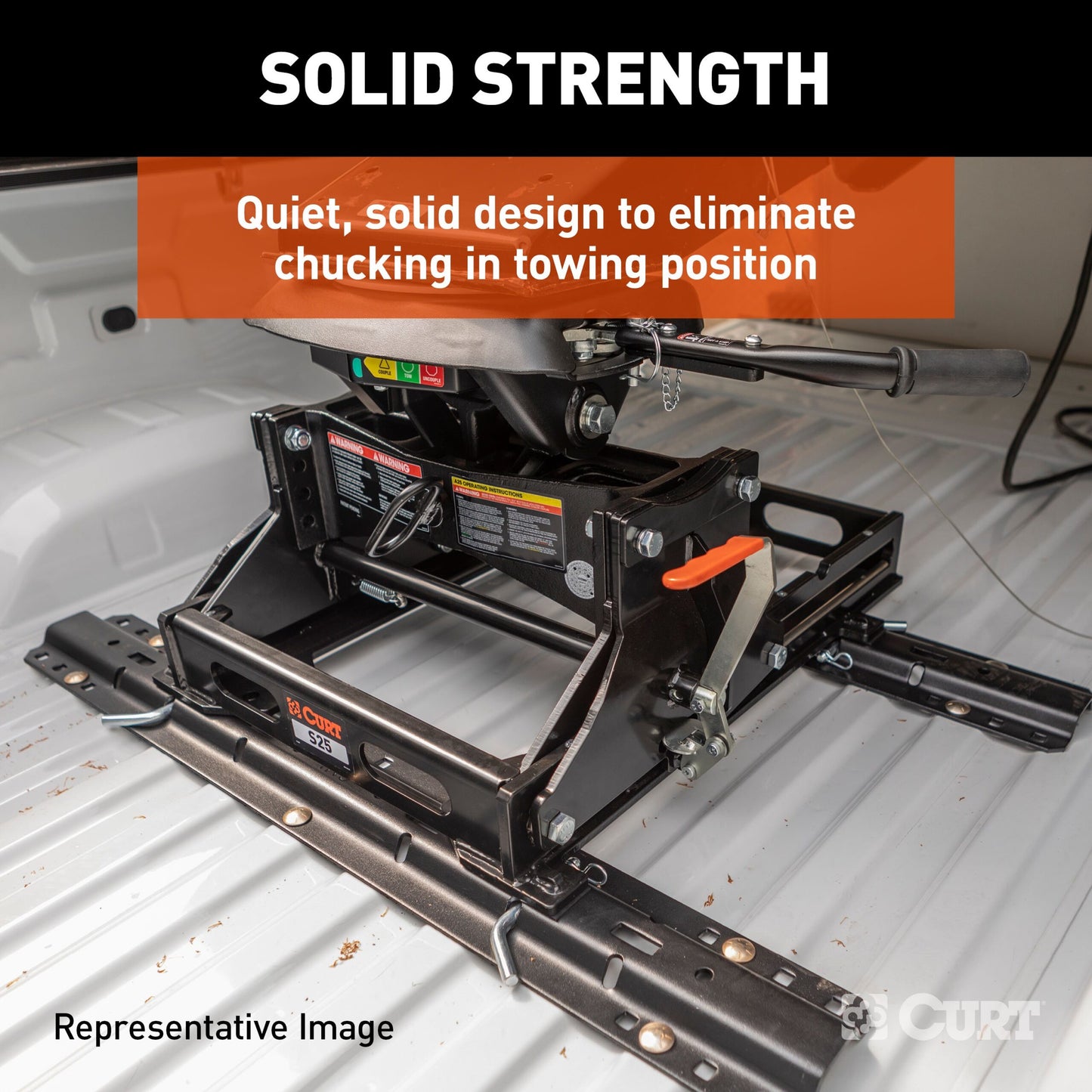 CURT A25 Sliding 5th Wheel Hitch, 25K, Select Ram 2500, 3500 Puck System - 16058