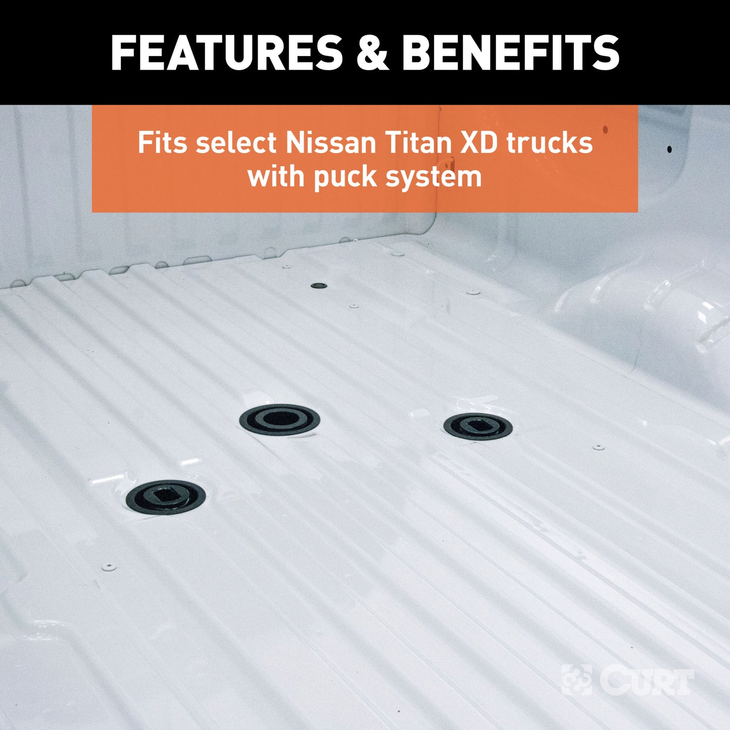 CURT A16 5th Wheel Hitch, Select Nissan Titan XD, 8' Bed Puck System - 16073