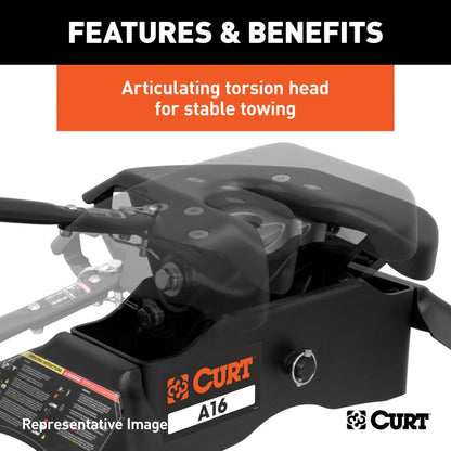 CURT A16 5th Wheel Hitch, Select Nissan Titan XD, 8' Bed Puck System - 16073