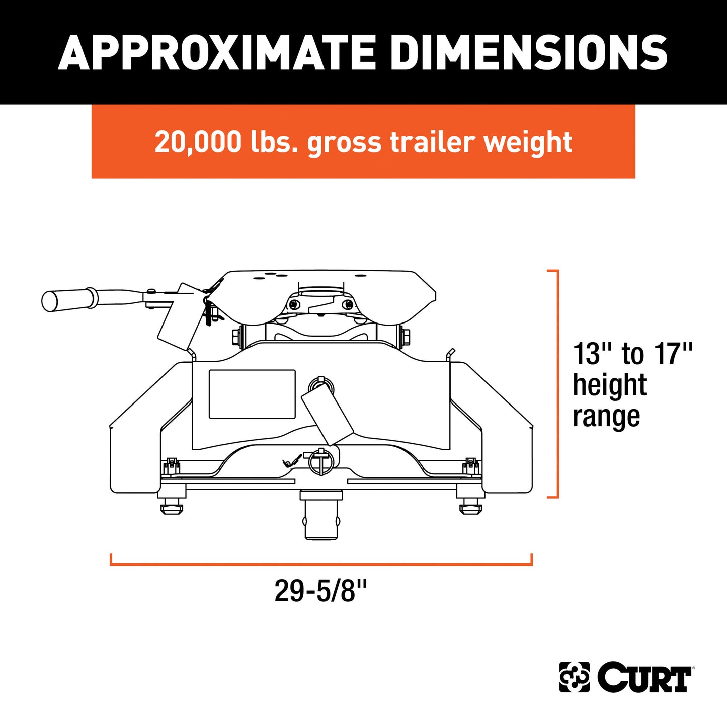 CURT A20 5th Wheel Hitch, Select Nissan Titan XD, 8' Bed Puck System - 16074
