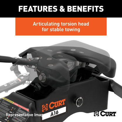 CURT A16 5th Wheel Hitch, Select Silverado, Sierra 2500, 3500 HD, 8' Bed Puck System - 16091