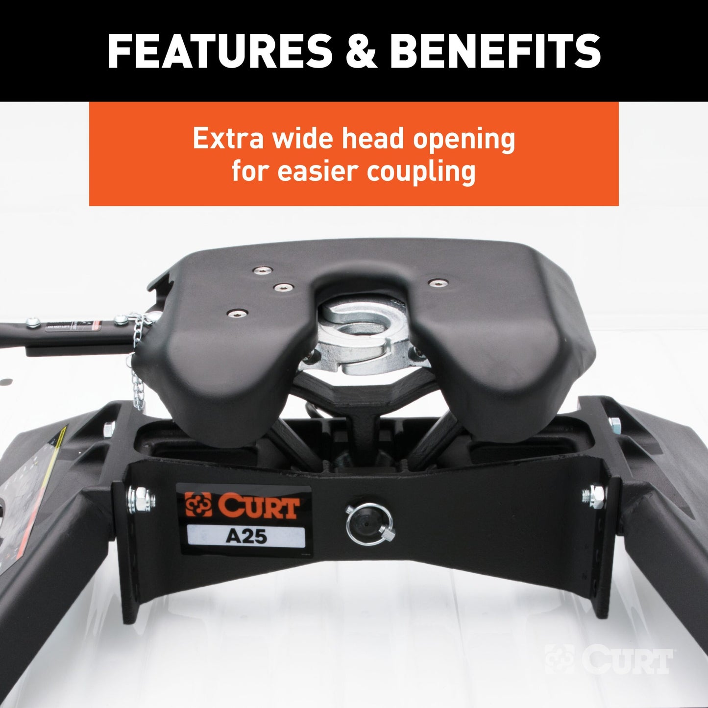 CURT A25 5th Wheel Hitch, Select Silverado, Sierra 2500, 3500 HD, 8' Bed Puck System - 16093