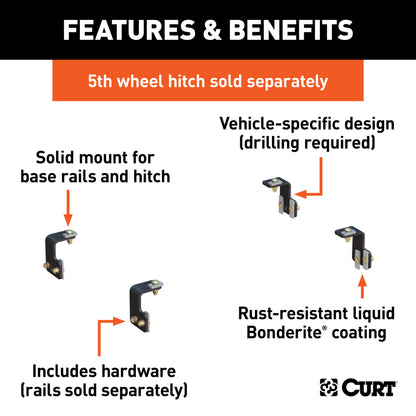 CURT Semi-Custom 5th Wheel Brackets, Select Ford F-150 - 16300