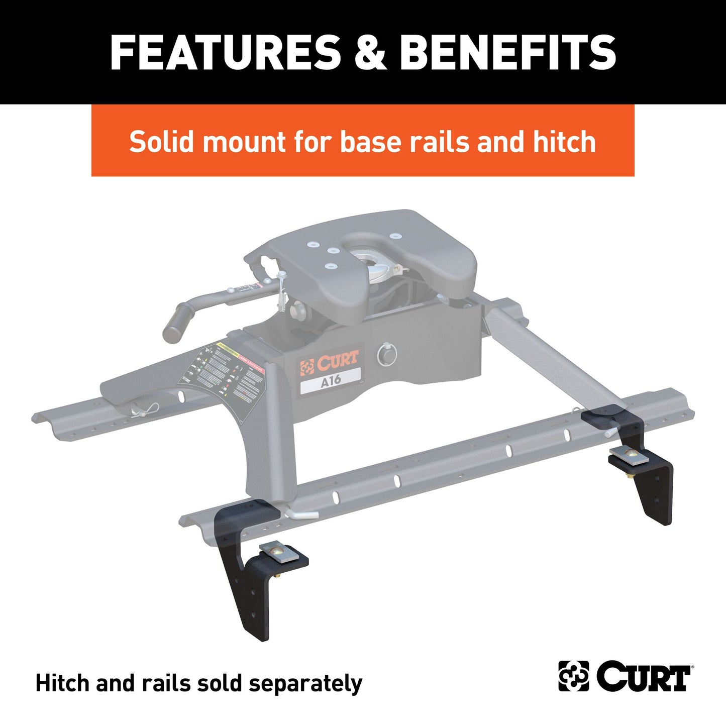 CURT Semi-Custom 5th Wheel Brackets, Select Dodge Ram 2500, 3500 (No Cab Chassis) - 16301