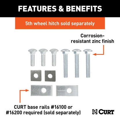 CURT Semi-Custom 5th Wheel Hardware, Select Toyota Tundra (Except Extended Crew Cab) - 16304