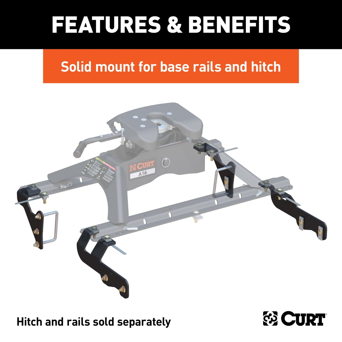 CURT Custom 5th Wheel Brackets, Select Ram 1500 - 16307