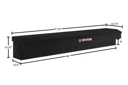 Weather Guard Side Mount Tool Box 87x17x13 Gloss Black Aluminum Standard Model 164-5-04