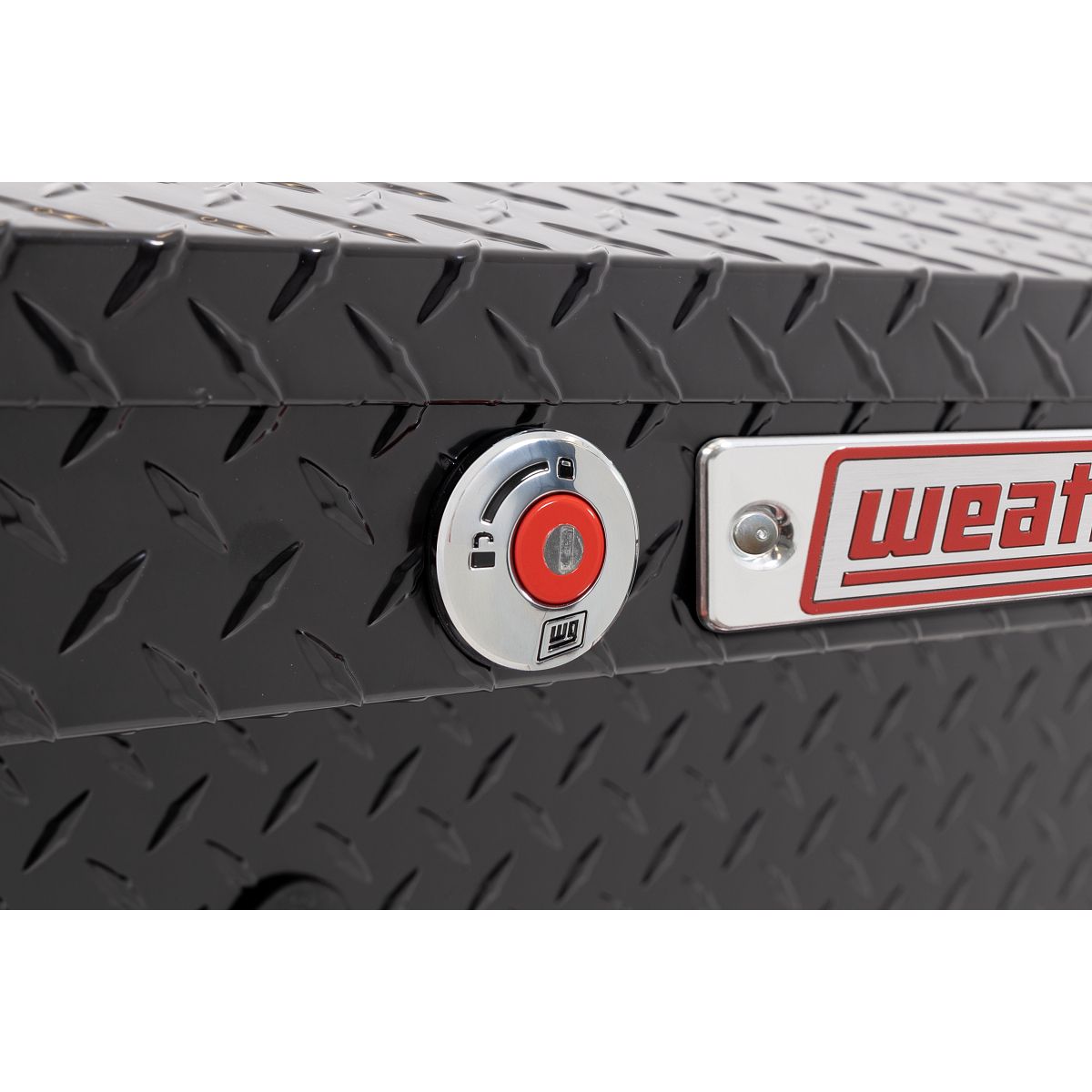 Weather Guard Side Mount Tool Box 87x17x13 Gloss Black Aluminum Standard Model 164-5-04
