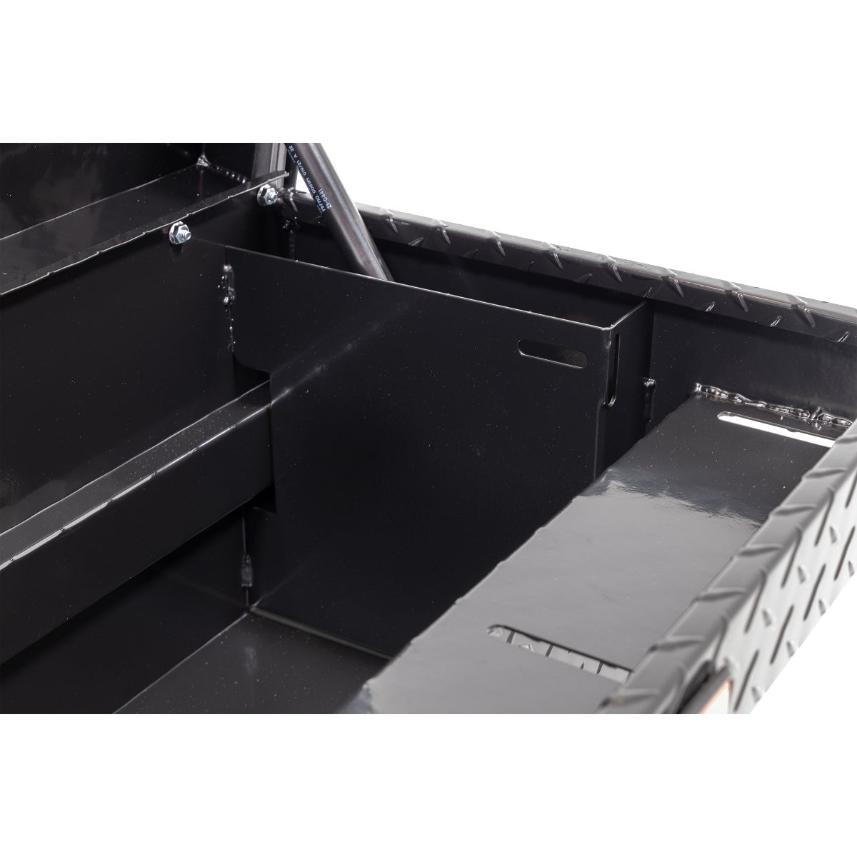 Weather Guard Side Mount Tool Box 87x17x13 Gloss Black Aluminum Standard Model 164-5-04