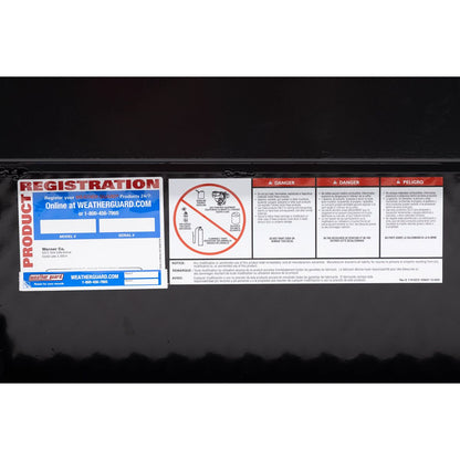 Weather Guard Side Mount Tool Box 87x17x13 Gloss Black Aluminum Standard Model 164-5-04