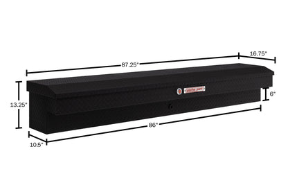 Weather Guard Side Mount Tool Box 87x17x13 Textured Matte Black Aluminum Standard Model 164-52-04