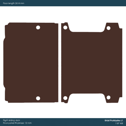 Kore KoskiCrown Phenolic Birch Van Floor Kit for RAM ProMaster 118-in WB - 1640106100410