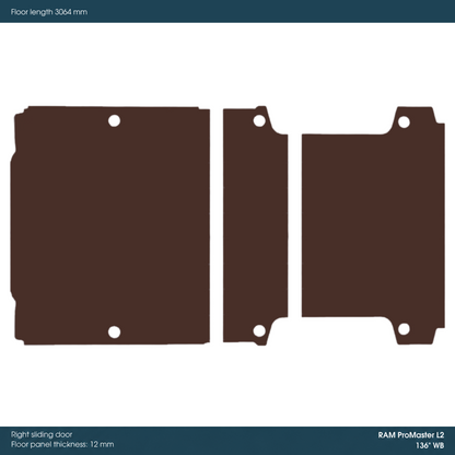 Kore KoskiCrown Phenolic Birch Van Floor Kit for RAM ProMaster 136-in WB - 1640206100410
