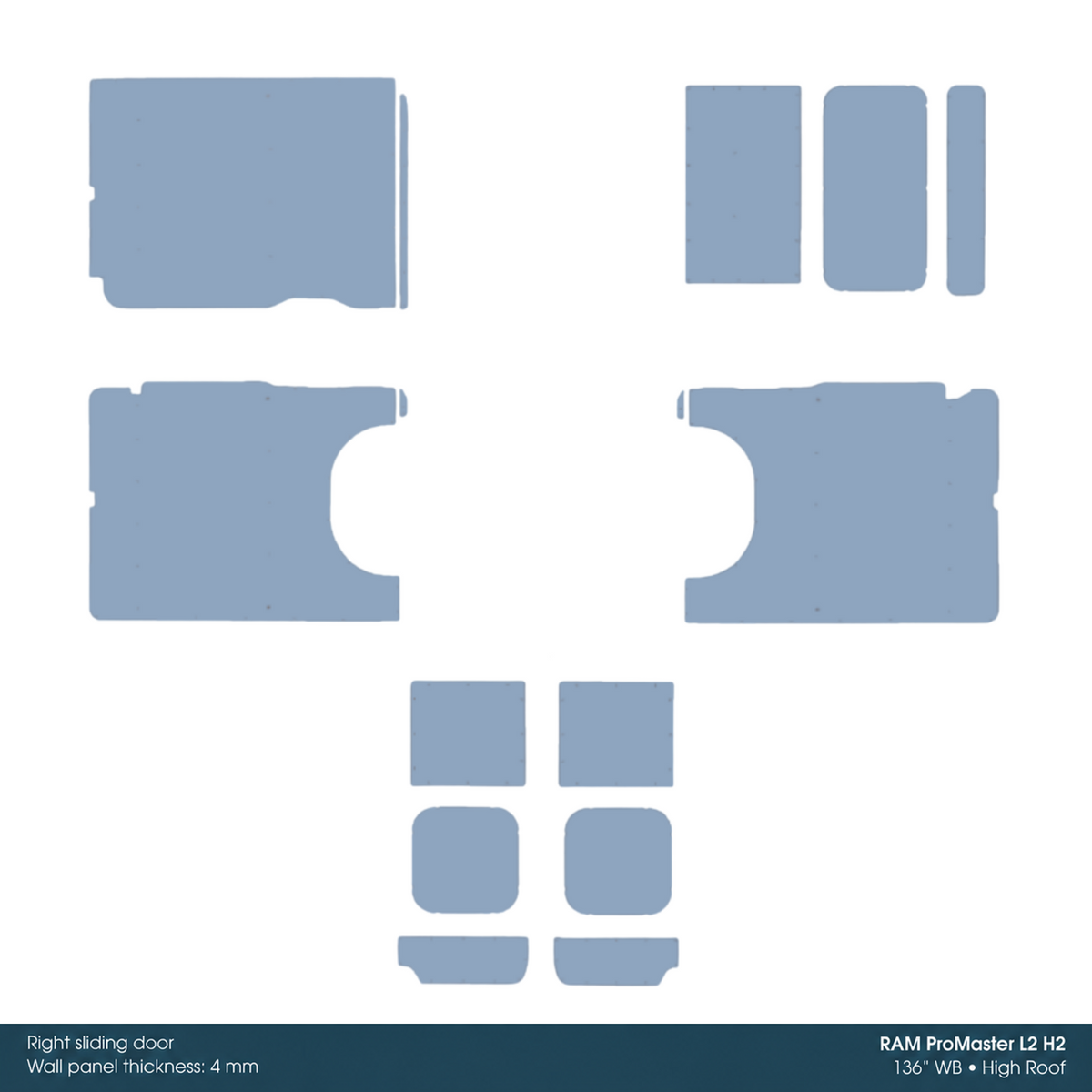 Kore Wall Liner Kit for RAM ProMaster 136-in WB High Roof - 1640206220712