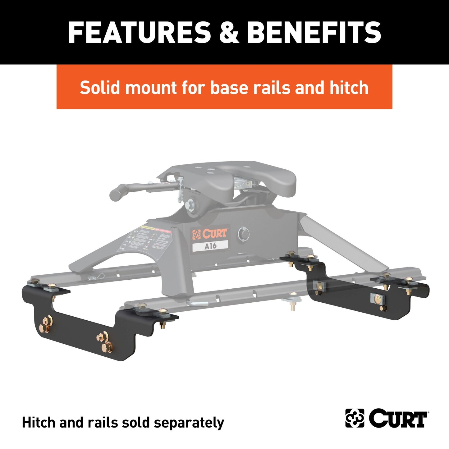 CURT Custom 5th Wheel Brackets, Select Silverado, Sierra (Except Cab & Chassis) - 16411