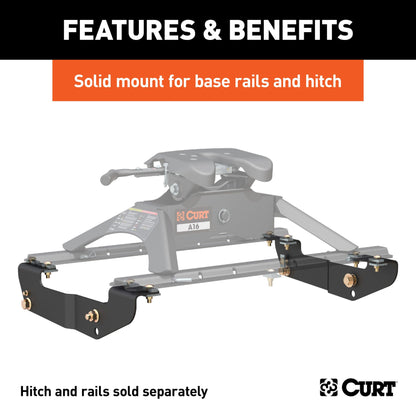 CURT Custom 5th Wheel Brackets, Select Silverado, Sierra 1500, 2500, 3500, HD - 16418
