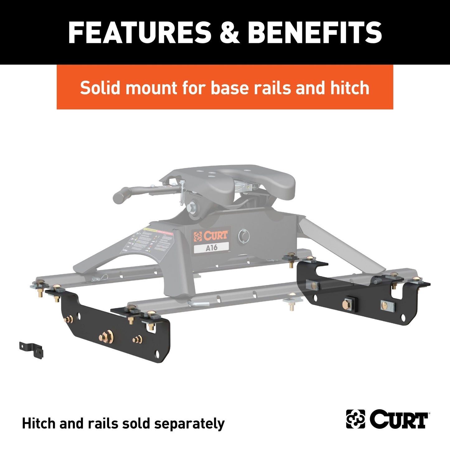 CURT Custom 5th Wheel Brackets, Select Ford F-250, F-350, F-450 Super Duty - 16424