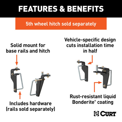 CURT Custom 5th Wheel Brackets, Select Ram 2500, 3500 - 16430