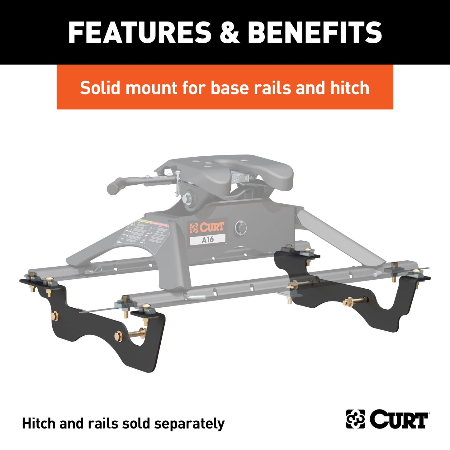 CURT Custom 5th Wheel Brackets, Select Ford F-250, F-350 Super Duty - 16432