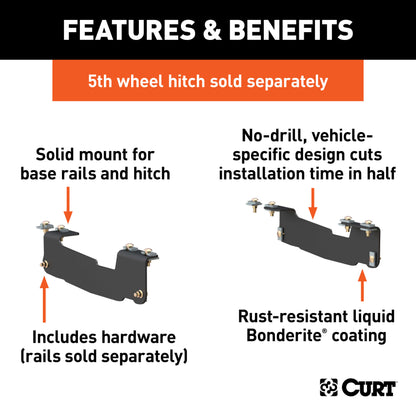 CURT Custom 5th Wheel Brackets, Select Ford F-150 (Except 5.5' Bed) - 16441