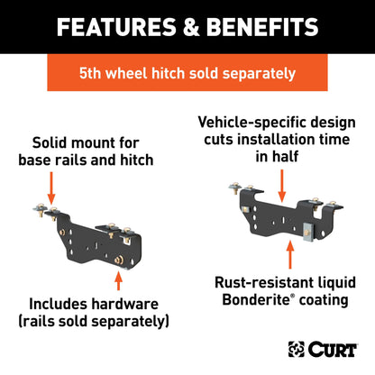 CURT Custom 5th Wheel Brackets, Select Ford F-250, F-350, F-450 Super Duty - 16448