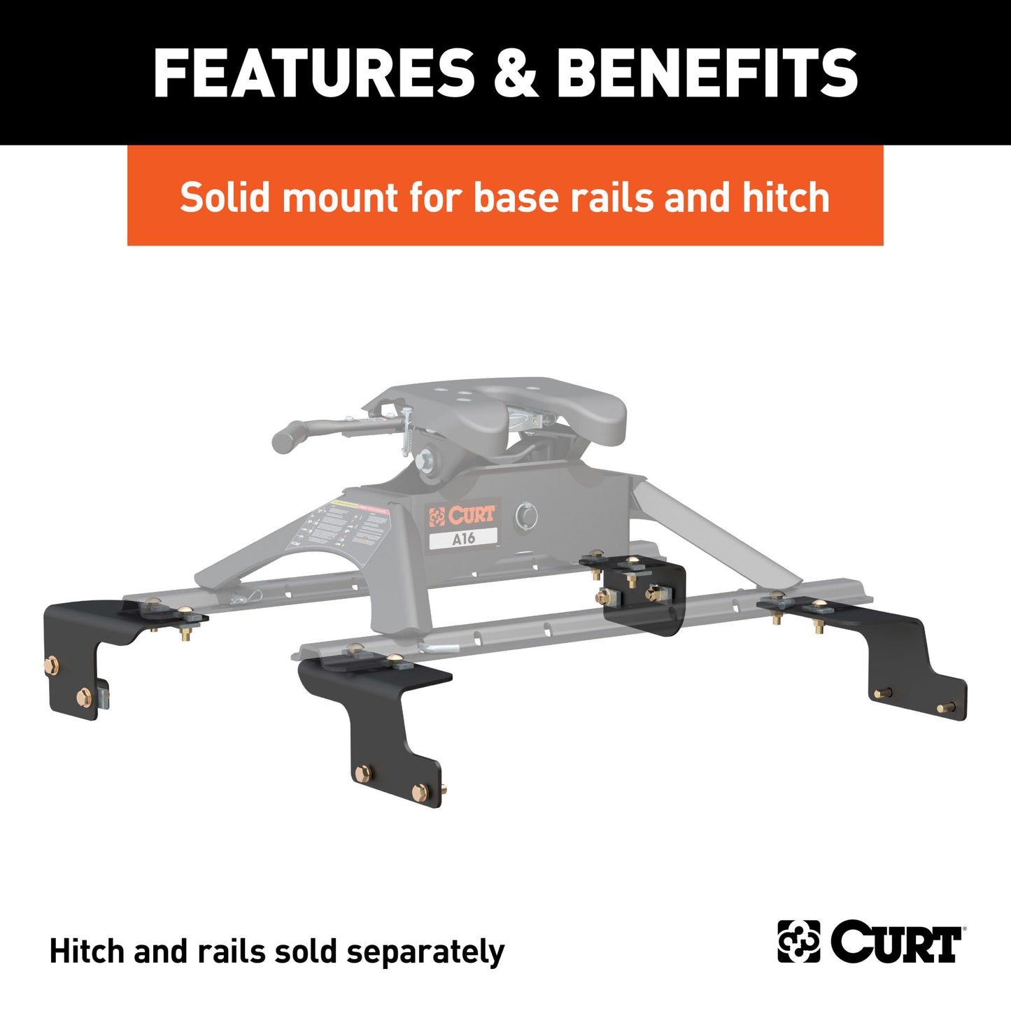 CURT Custom 5th Wheel Brackets, Select Toyota Tundra, 6.5' Bed (No Extended Crew Cab) - 16468