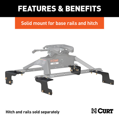 CURT Custom 5th Wheel Brackets, Select Toyota Tundra, 6.5' Bed (No Extended Crew Cab) - 16468