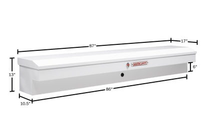 Weather Guard Side Mount Tool Box 87x17x13 White Steel Standard Model 165-3-04