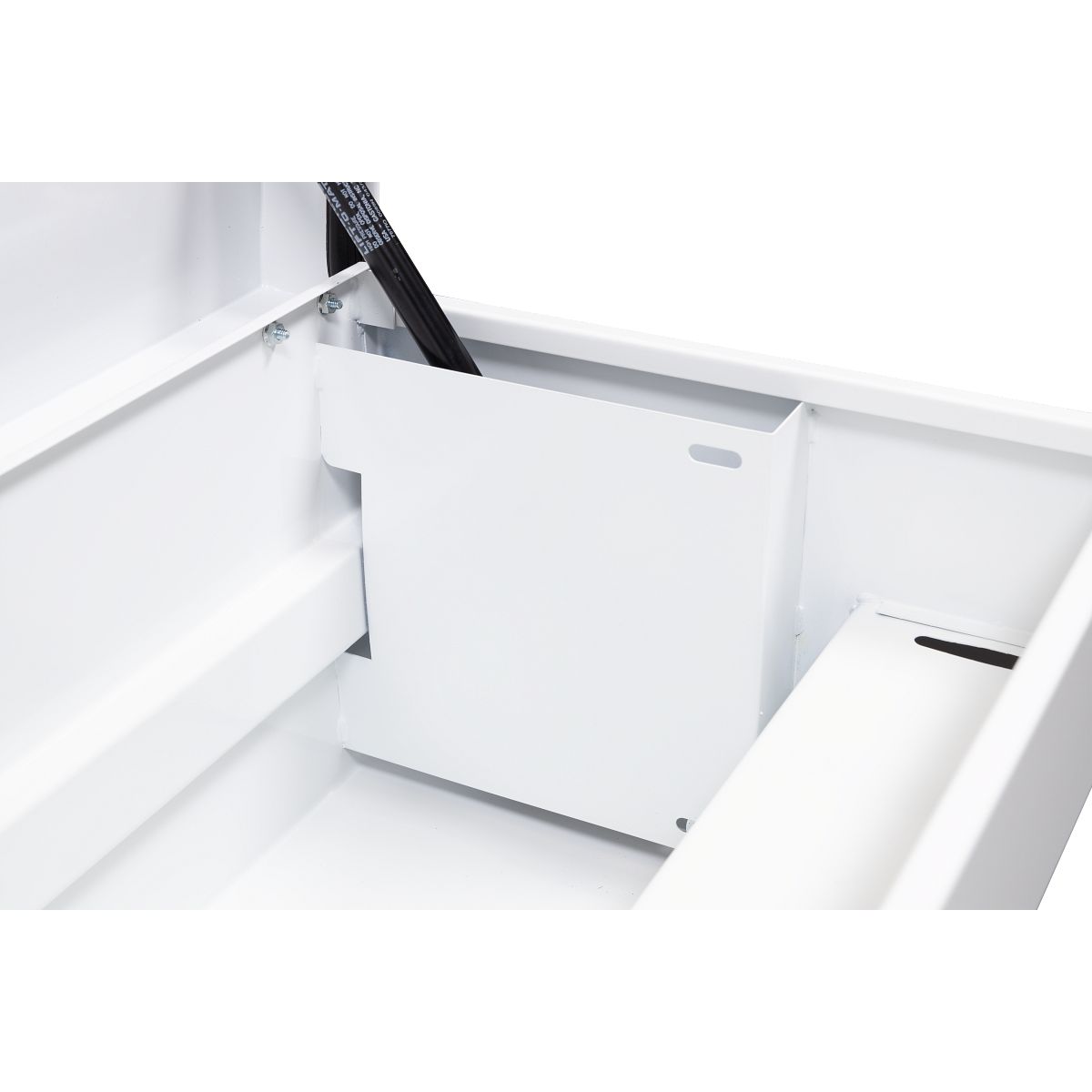 Weather Guard Side Mount Tool Box 87x17x13 White Steel Standard Model 165-3-04