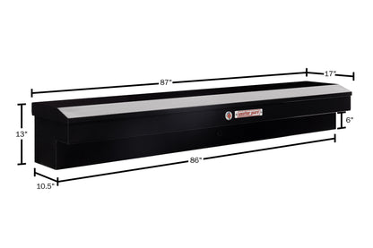 Weather Guard Side Mount Tool Box 87x17x13 Gloss Black Steel Standard Model 165-5-04