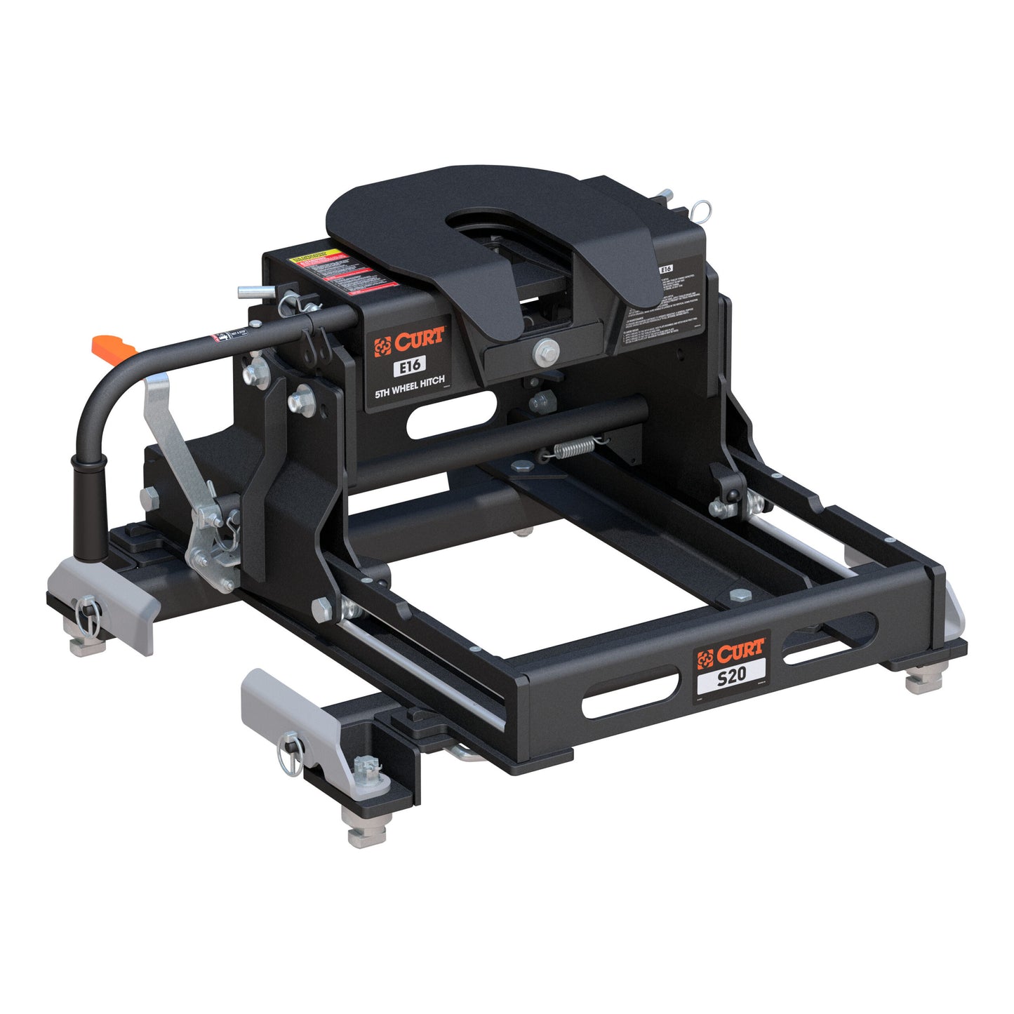 CURT E16 Sliding 5th Wheel Hitch, 16K, Select Silverado, Sierra, 6.5' Bed Puck System - 16697