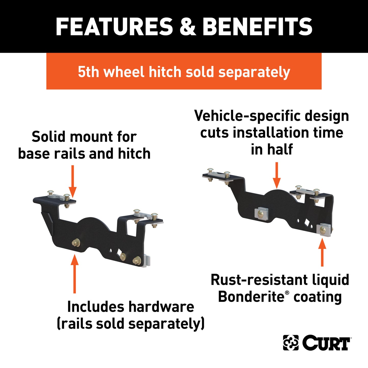 CURT Custom 5th Wheel Brackets, Select Ford F-150 - 16911