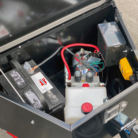Buyers Products 31-in Wide Gloss Black Powder Coated Steel Dump Trailer Pump Box for A-Frame Trailers - 1701283