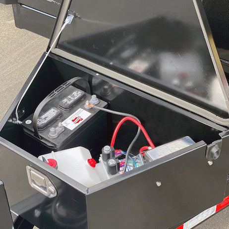 Buyers Products 31-in Wide Gloss Black Powder Coated Steel Dump Trailer Pump Box for A-Frame Trailers - 1701283