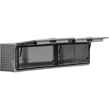 Buyers Products 72-in x 16-in x 13-in Diamond Tread Aluminum Topsider Truck Box with Flip-Up Doors - 1701351
