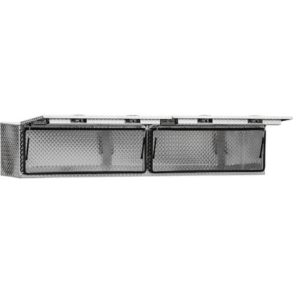 Buyers Products 96-in x 16-in x 13-in Diamond Tread Aluminum Topsider Truck Box with Flip-Up Doors - 1701361