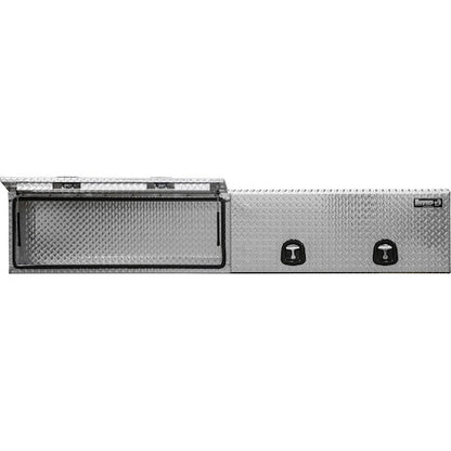 Buyers Products 96-in x 16-in x 13-in Diamond Tread Aluminum Topsider Truck Box with Flip-Up Doors - 1701361