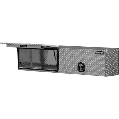 Buyers Products 72-in x 18-in x 16-in Diamond Tread Aluminum Topsider Truck Box with Flip-Up Doors - 1701363