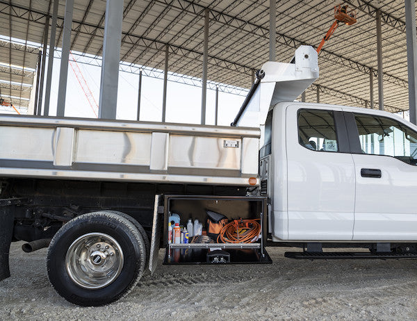 Buyers Products 36-in x 18-in x 18-in Black Steel Underbody Truck Box with Paddle Latch - 1702105